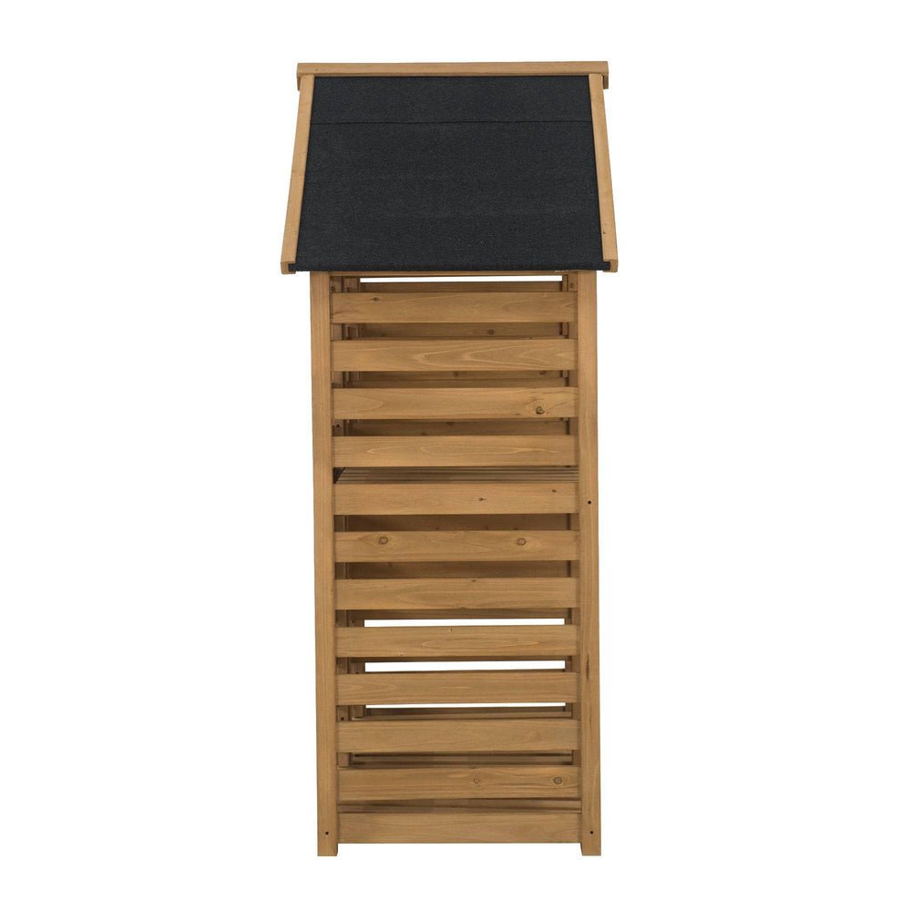 IMG_A803002600_95 SUNJOY Outdoor Cedar Firewood Storage Rack Shed with Asphalt Roof
