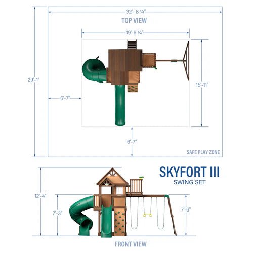 Skyfort-III-Diagram_Inches Backyard Discovery Skyfort III Swing Set