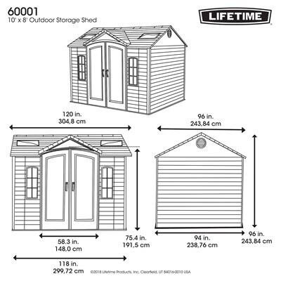 a682bc45-3450-40ff-9597-8e59b22b126e Lifetime 10 Ft. x 8 Ft. Outdoor Storage Shed