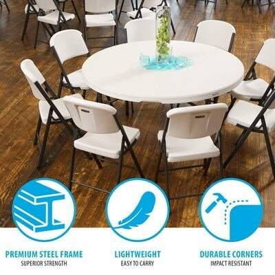 af790445-3661-441a-b010-d11855eaa8a4 Lifetime 60-Inch Round Stacking Tables (4) and Chair (32) Combo