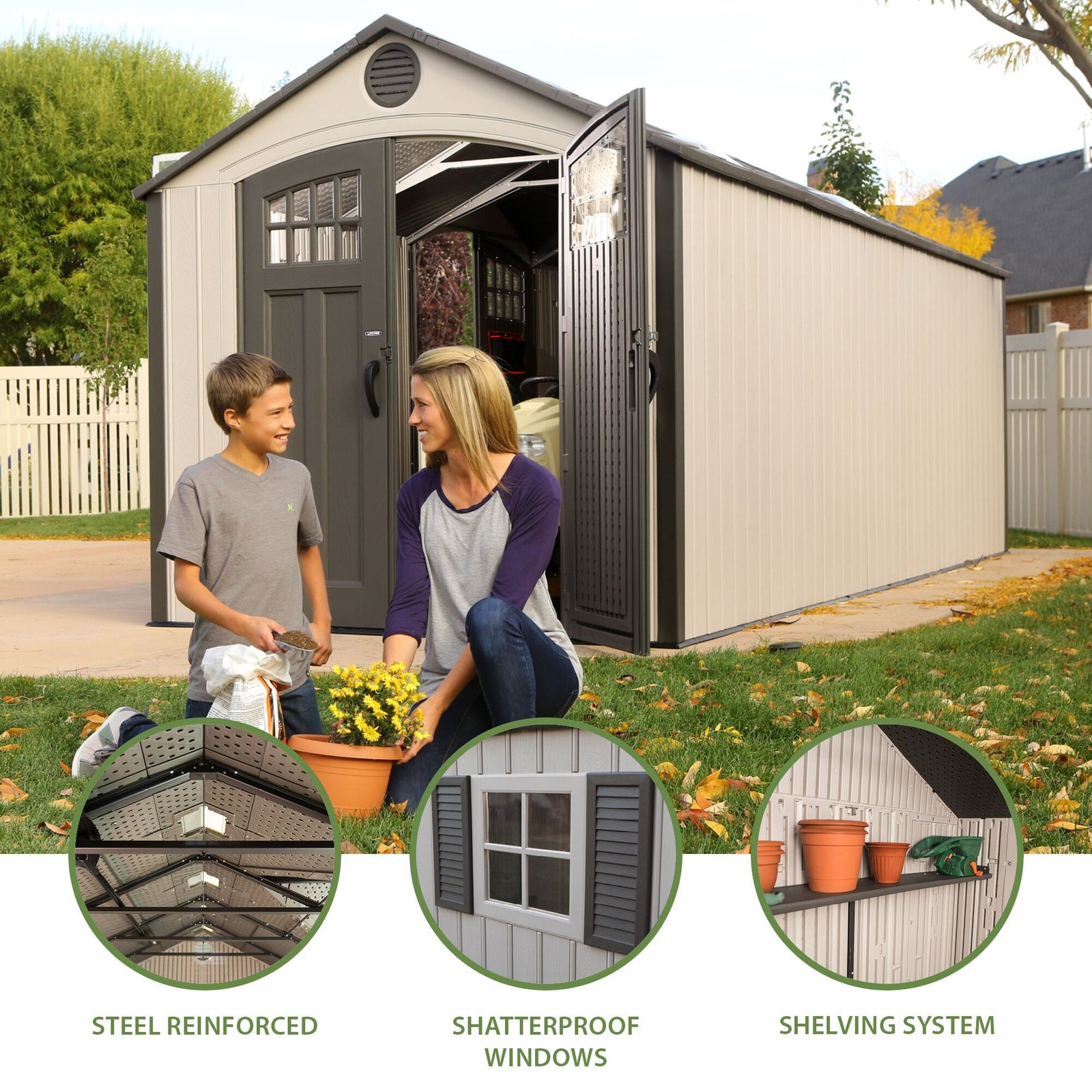 e3e50e96-49e9-4f4a-a065-d9ff7c4b148c Lifetime 20 Ft. x 8 Ft. Outdoor Storage Shed