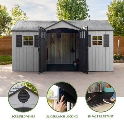 e66c9c2d-257c-4ed5-b83c-82941ef097d3 Lifetime 15-ft x 8-ft Dual Entry Outdoor Storage Shed