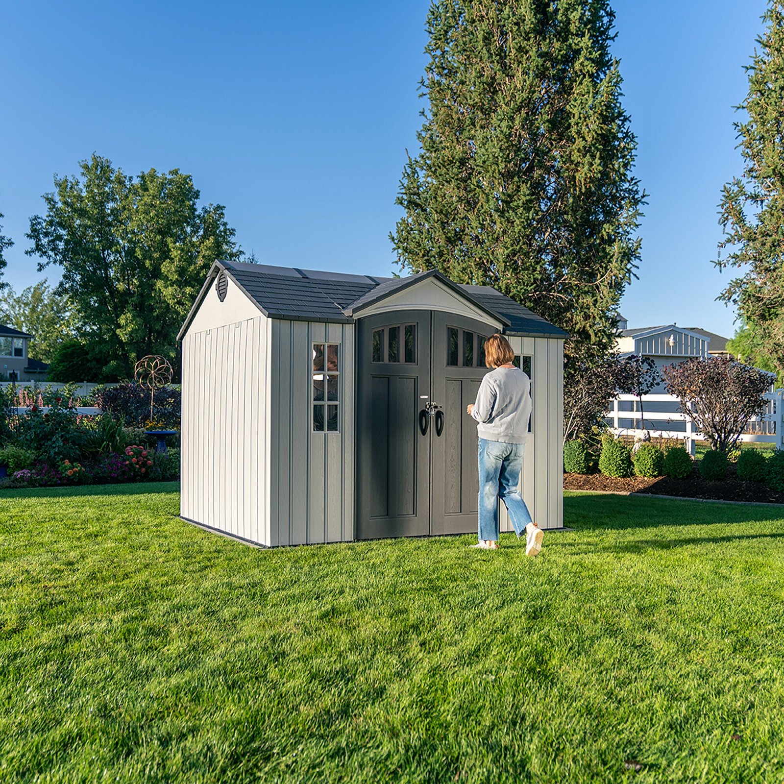 e7e799ee-76ba-4d8d-afbc-5f71195f7cfe Lifetime 10 Ft. X 8 Ft. Side Entry Outdoor Storage Shed