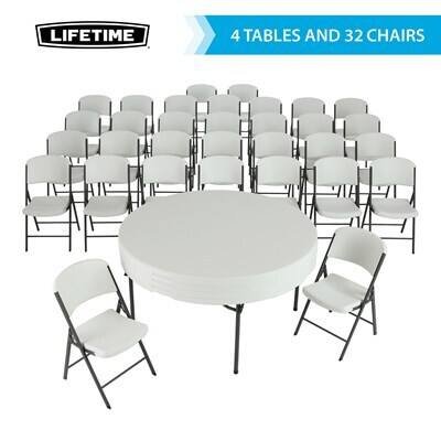 ed08b0fb-3fa6-4c77-a5d0-c7658831c84b Lifetime 60-Inch Round Stacking Tables (4) and Chair (32) Combo