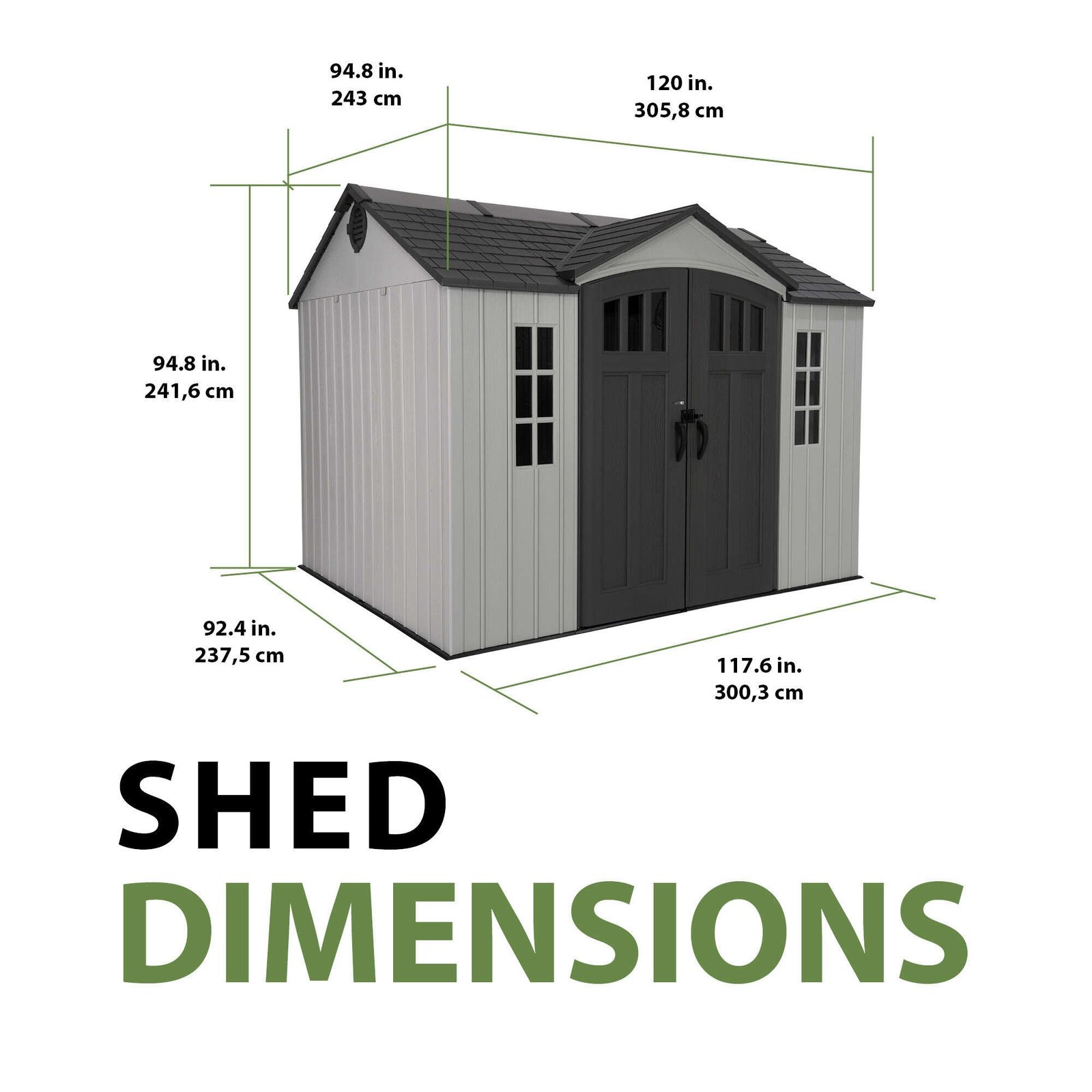 f46f8961-43be-4de1-afa7-9e686b64efc7 Lifetime 10 Ft. X 8 Ft. Side Entry Outdoor Storage Shed