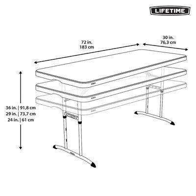 f4804e60-7081-4122-a68a-48ddcdb1bae3 Lifetime 6-Foot Adjustable Height Folding Nesting Table